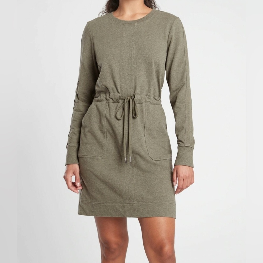 Athleta Farallon Dark Olive Heather above the knee Dress size medium